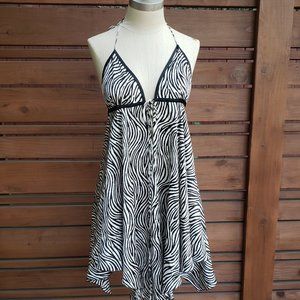 Vintage Jennifer Nicholson Zebra Print Silk dress.